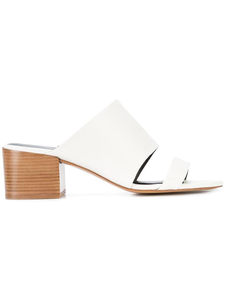 3.1 Phillip Lim Double-strap Cube Mules - White