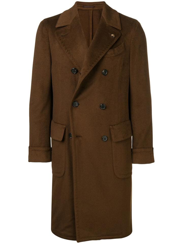 Dell'oglio Double Breasted Coat - Brown