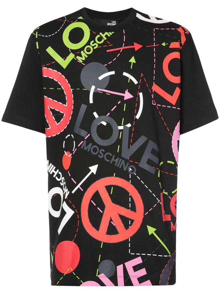 Love Moschino Peace Love T-shirt - Black