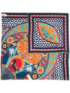 Salvatore Ferragamo Silk Road Print Scarf, Women's, Blue, Silk