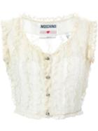 Moschino Vintage Lace Frill Waistcoat, Women's, Size: 46, White