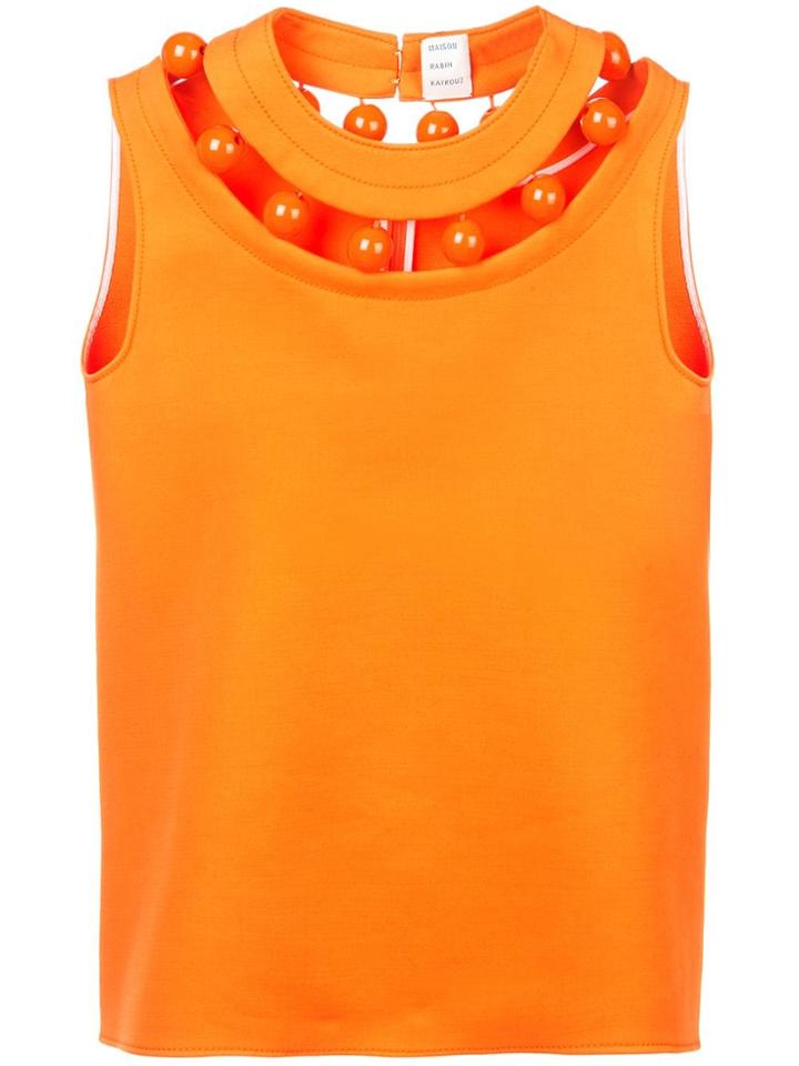 Maison Rabih Kayrouz Cut Out Blouse - Yellow & Orange