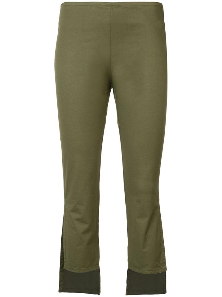 Hache - Asymmetric Cropped Trousers - Women - Cotton/linen/flax/nylon - 40, Green, Cotton/linen/flax/nylon