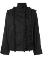 Marques'almeida - Frill-embroidered Shirt - Women - Cotton - M, Black, Cotton