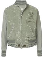Greg Lauren Distressed Bomber Jacket - Green