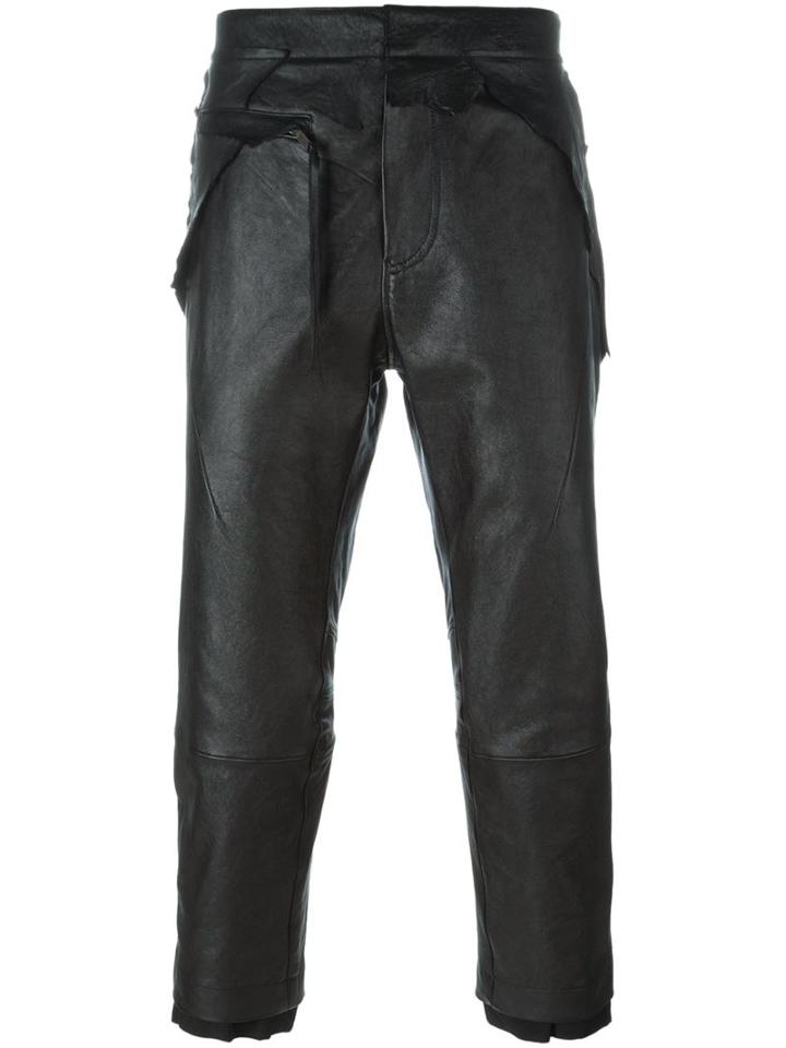 Haider Ackermann Cropped Leather Trousers