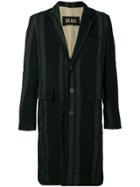 Uma Wang Shiny Bands Single Breasted Coat - Black