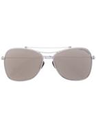 Alexander Mcqueen Eyewear Piercing Skull Aviator Sunglasses - Grey