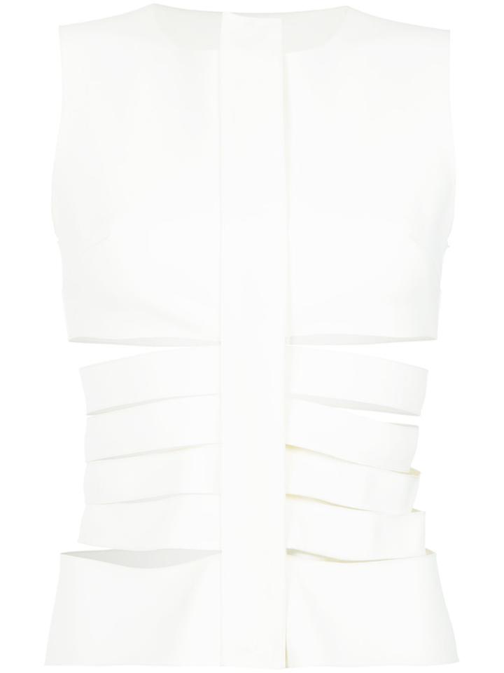 Gloria Coelho Cut Out Gilet - White