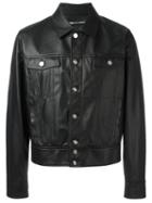 Kenzo Cutaway Collar Jacket, Men's, Size: Small, Black, Leather