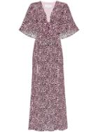 Les Reveries Leopard-print Silk Maxi Dress - Pink Leopard