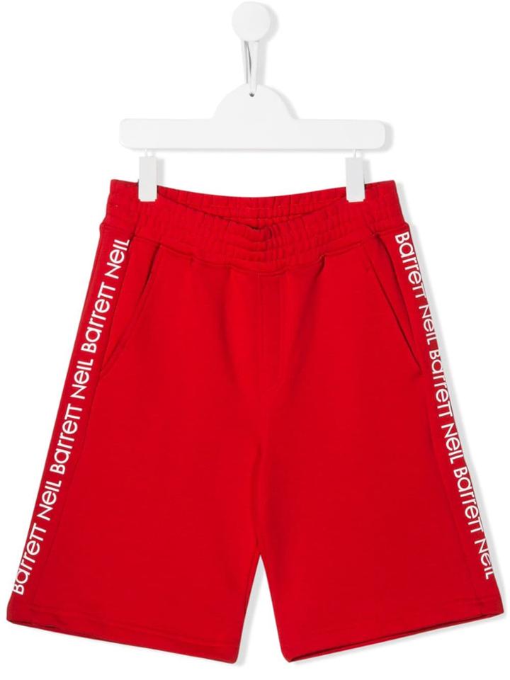 Neil Barrett Kids Teen Logo Print Track Shorts - Red