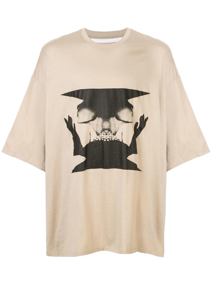 Nil0s Oversized Printed T-shirt - Brown