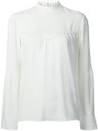 Derek Lam Ribbed Tassel Blouse, Women's, Size: 42, White, Silk/cotton