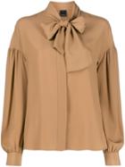 Pinko Pussy Bow Blouse - Brown