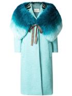 Anya Hindmarch Embellished Cut-out Coat - Blue