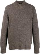 Z Zegna Long-sleeve Fitted Sweater - Brown