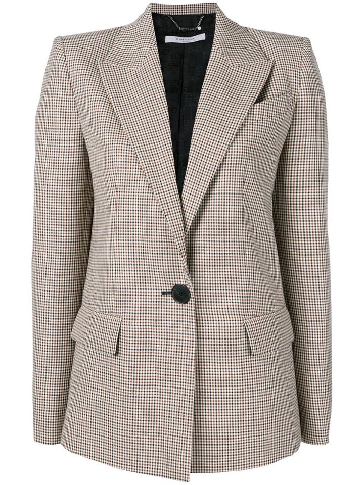 Givenchy Checked Single-breasted Jacket - Brown