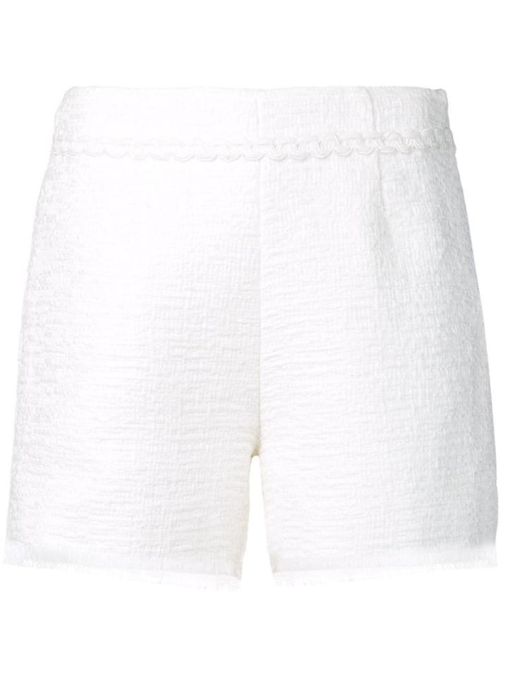 Ermanno Ermanno Fringed Tweed Shorts - White