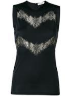 Valentino Lace Cut-out Tank Top - Black
