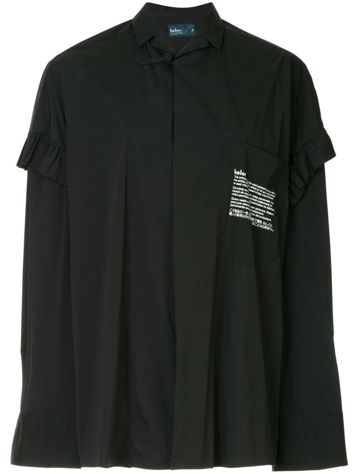 Kolor Ruffle Sleeve Oversized Shirt - Black