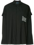 Kolor Ruffle Sleeve Oversized Shirt - Black