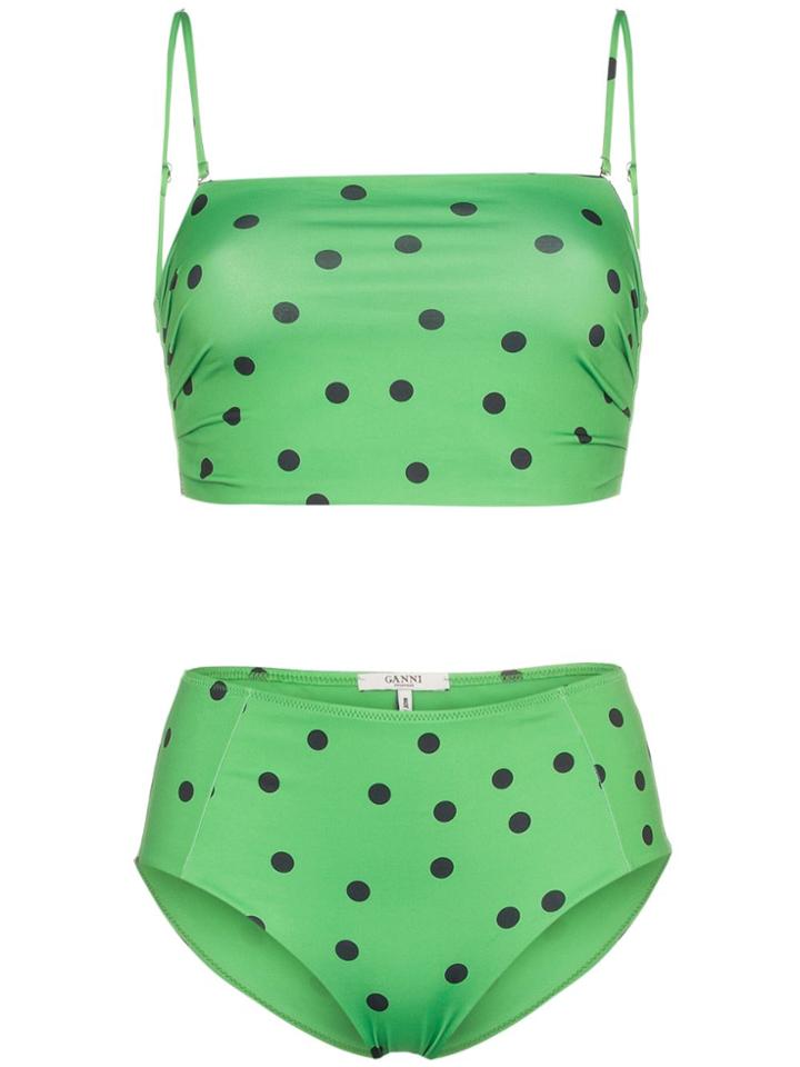 Ganni Clover Polka Dot Bikini - Green