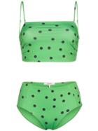Ganni Clover Polka Dot Bikini - Green