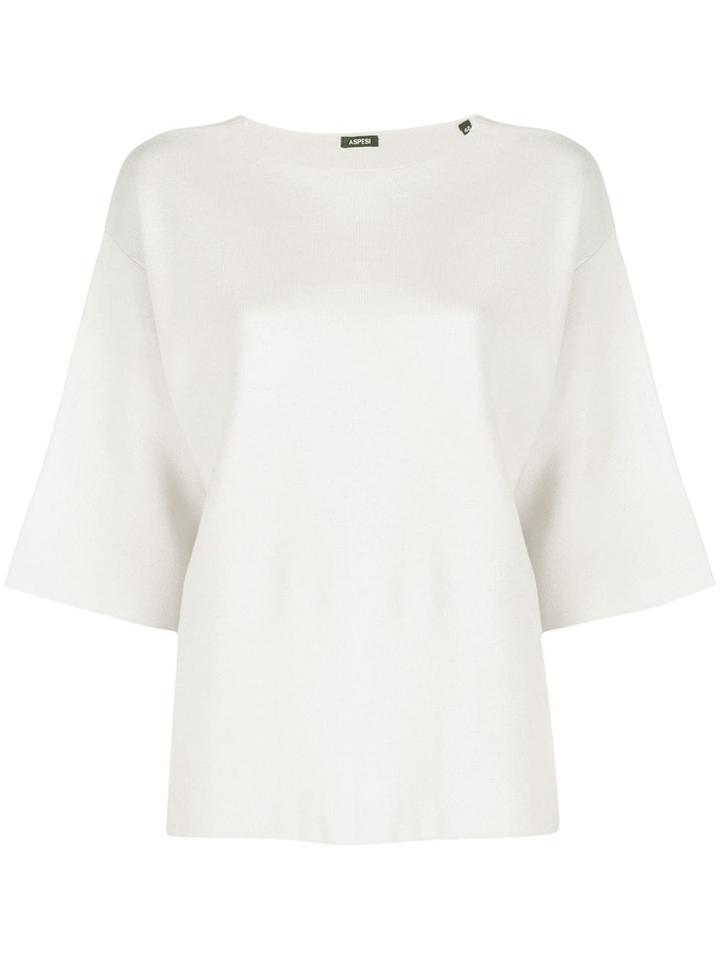 Aspesi Drop Shoulder Knitted Top - Nude & Neutrals