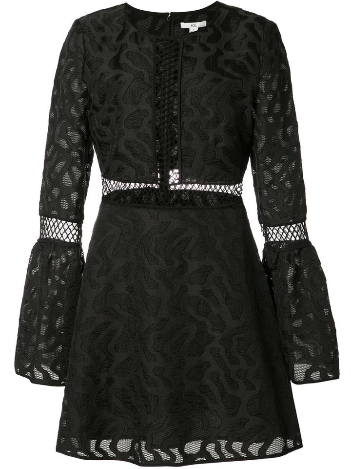 Zac Zac Posen Zarya Floral Crochet Dress, Women's, Size: 0, Black, Polyester/cotton/nylon/polyester
