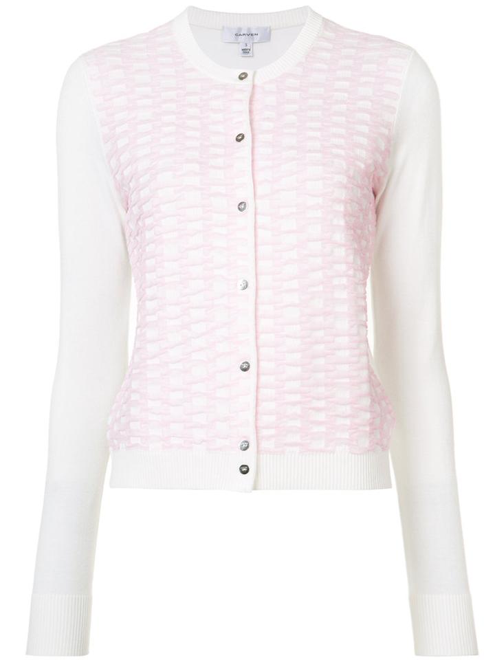 Carven - Embroidered Cardigan - Women - Nylon/polyester/viscose - M, Pink/purple, Nylon/polyester/viscose