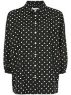 The Great Pillbox Polka-dot Blouse - Black