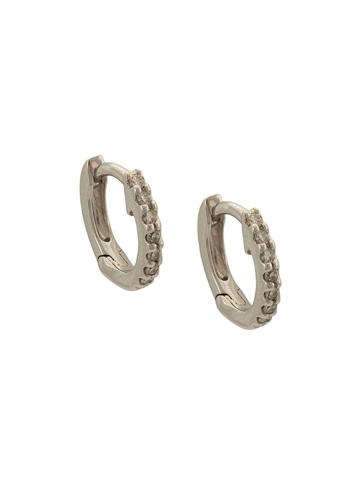 Dana Rebecca Designs 14kt White Gold Diamond Huggies - Silver