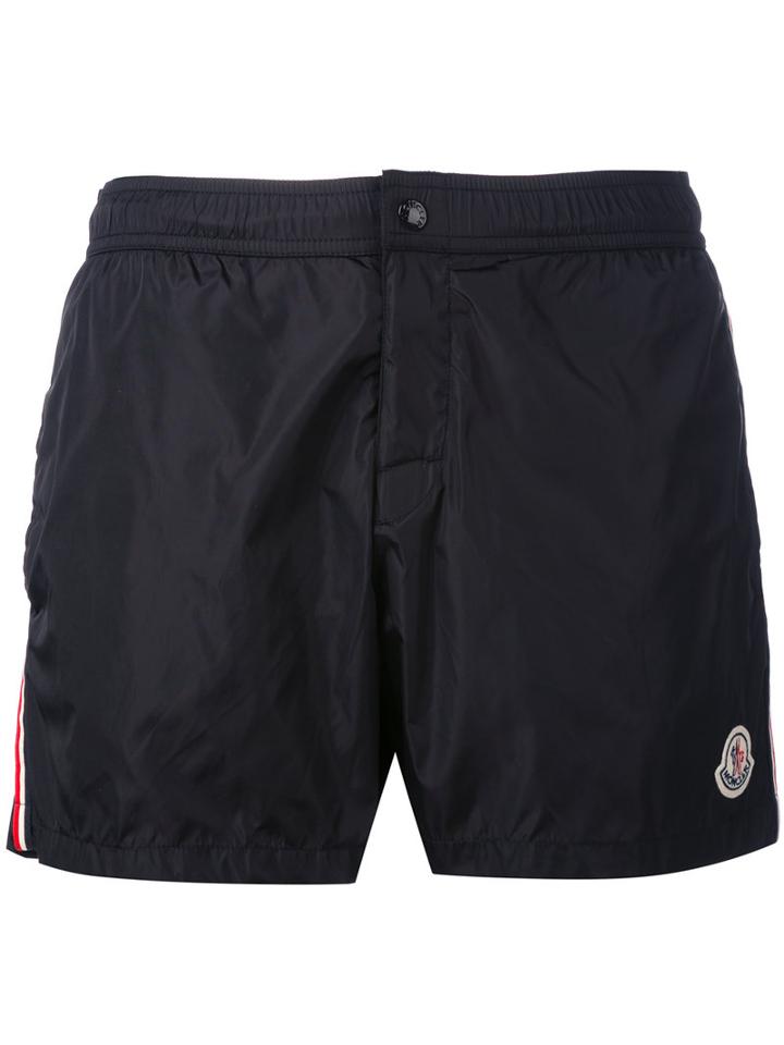 Moncler - Striped Trim Swim Shorts - Men - Polyamide/polyester - Xxl, Black, Polyamide/polyester