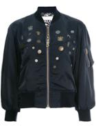 Roarguns Embellished Bomber Jacket - Blue