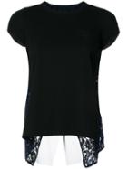 Sacai Open Back Lace T-shirt, Women's, Size: 2, Black, Cotton