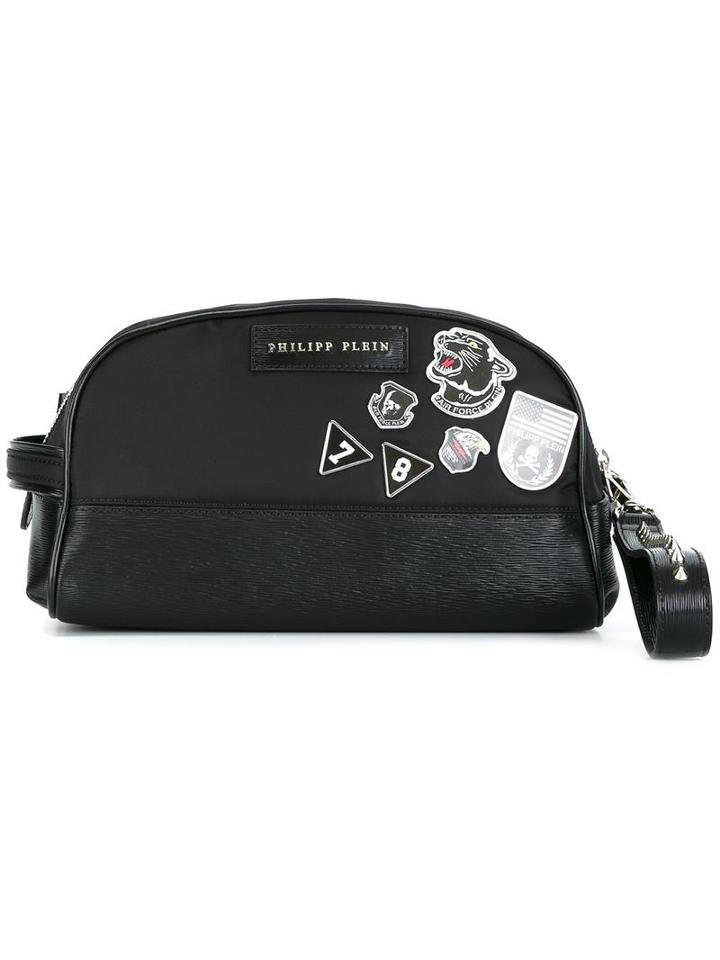 Philipp Plein 'flight Pride' Clutch, Men's, Black, Calf Leather/nylon