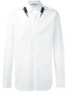 Neil Barrett Lightning Bolt Detail Shirt, Men's, Size: 41, White, Cotton