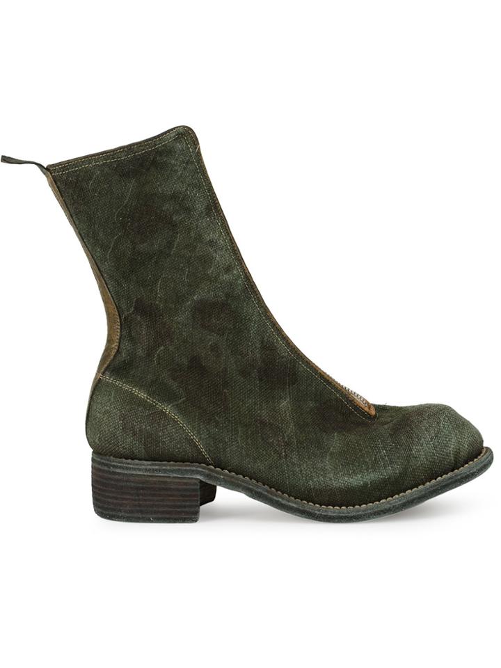 Guidi Zipped Fitted Boots - Green