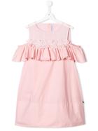 Simonetta Teen Ruffle Trim Dress - Pink