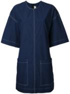 Marni - Contrast Stitch Shift Dress - Women - Cotton - 40, Women's, Blue, Cotton