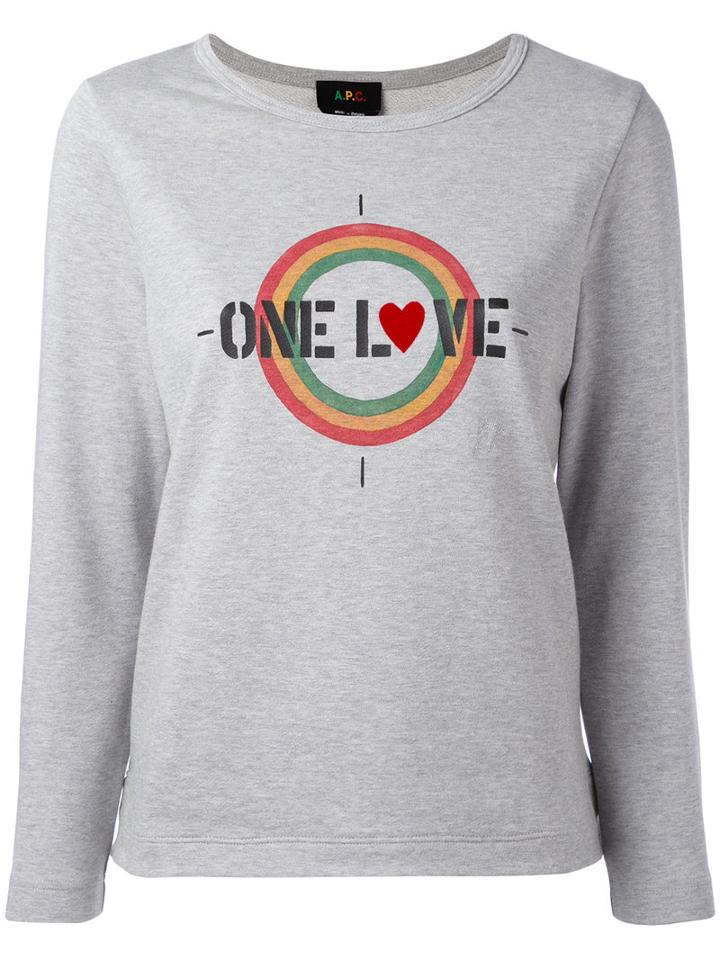 A.p.c. - One Love Printed T-shirt - Women - Cotton - Xs, Grey, Cotton