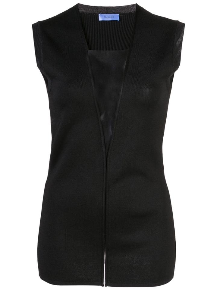 Mugler Sheer Panel Top - Black