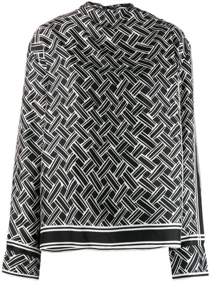 Bottega Veneta Geometric-print Blouse - Black