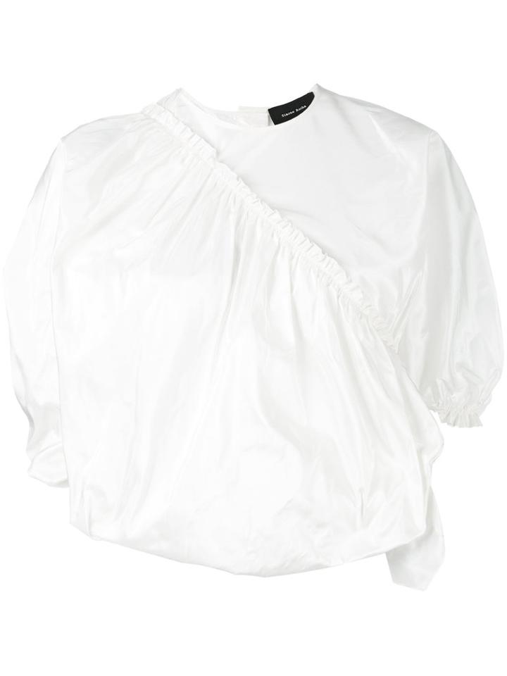 Simone Rocha Knot Detail Blouse, Women's, Size: 8, White, Silk
