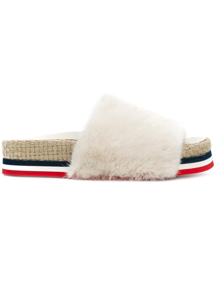 Moncler Open-toe Slide Sandals - Nude & Neutrals