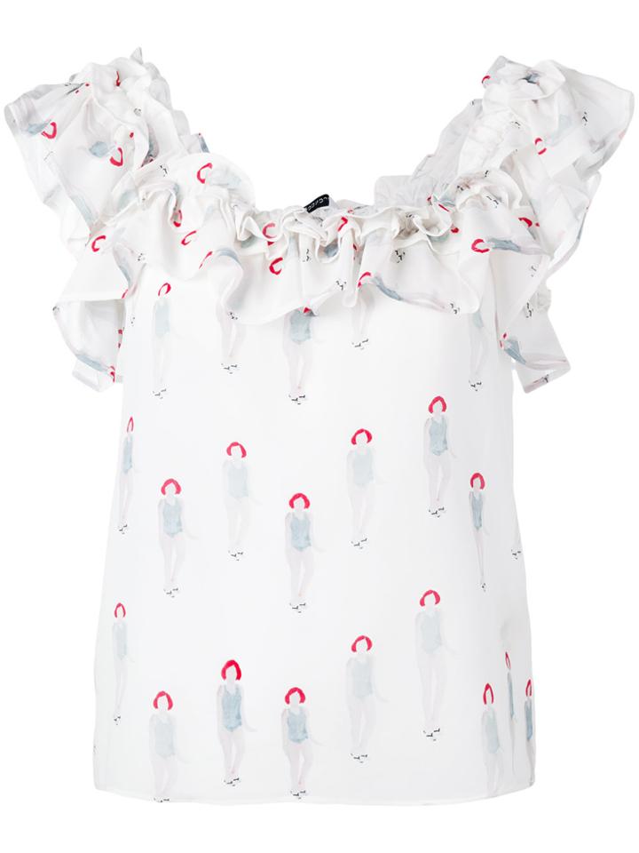 Dondup Ruffled Neck Blouse - White