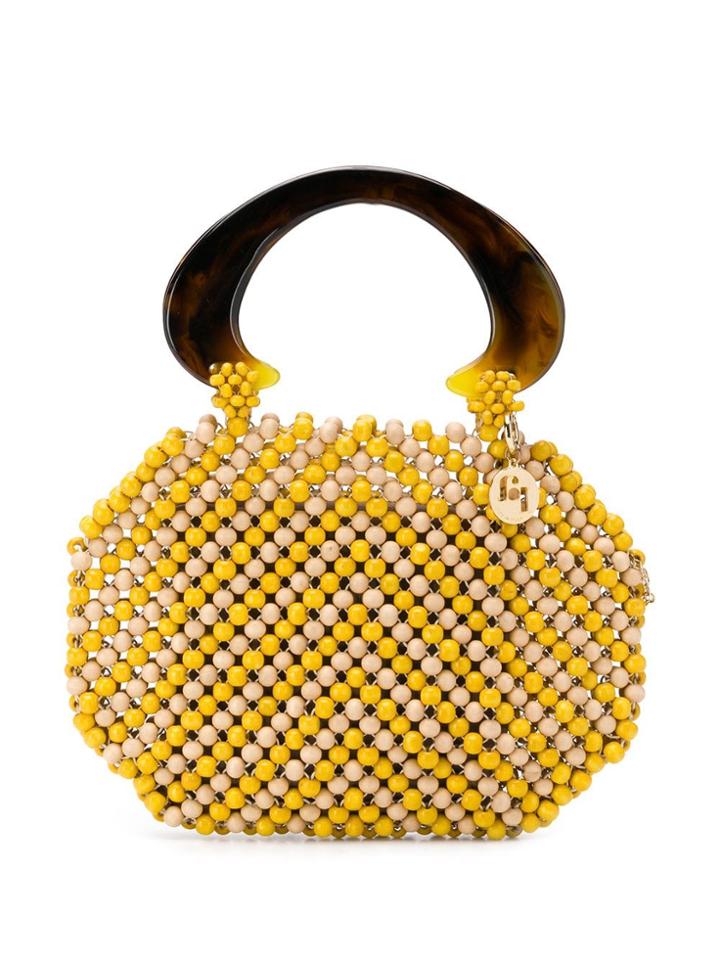 Rosantica Freddy Beaded Tote Bag - Yellow