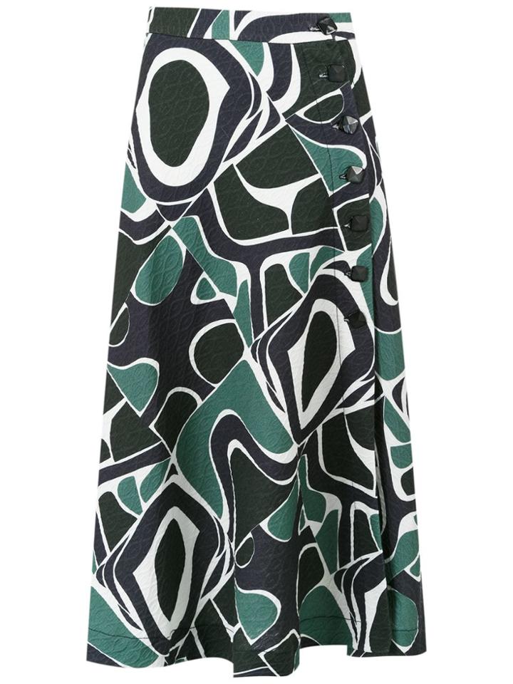 Alcaçuz Printed Midi Fermentar Dress - Green