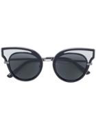 Bottega Veneta Eyewear Round Frame Embellished Sunglasses - Black